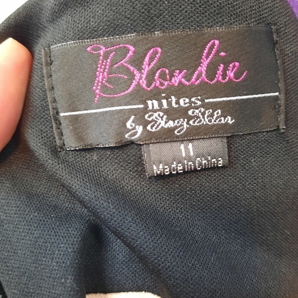 Blondie Nites Prom Dress Nude and Black Tulle Lace A-Line Dress Size 11 Juniors - Picture 11 of 12